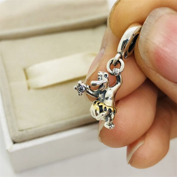 🧜🏾‍♀️🎀Pandora Disney 100th Anniversary Baloo Lab-grown Diamond Dangle Charm - Picture 4 of 5